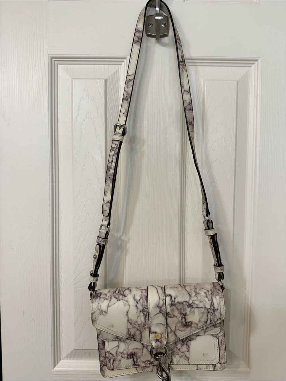 Rebecca Minkoff Marble Print Crossbody Bag with Adjustable Strap